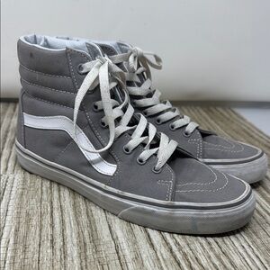 Vans Gray and White Sk8-Hi Sneakers